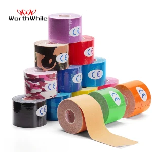 WOSWEIR-5 Size Kinesiology Tape Athletic Recovery Self Adherent Wrap Taping Medical Muscle Pain Relief Knee Pads Protector