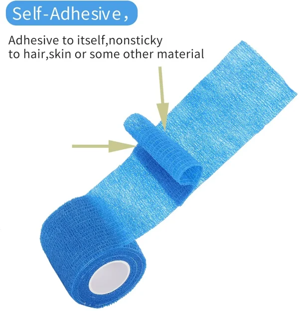 24 Pieces Self Adhesive Bandage Wrap Breathable Vet Wrap Cohesive Bandage First Aid for Pets Athletic Elastic Self Adherent Wrap - Image 4