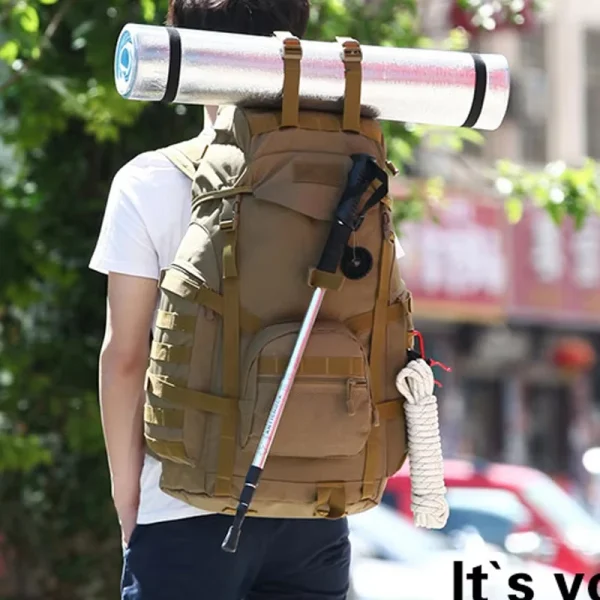 60L Men Military Bag Tactical Backpack Climbing Mountaineering Sport Outdoor Molle Bag for Men Luggage Camping Travel Rucksack - Image 2