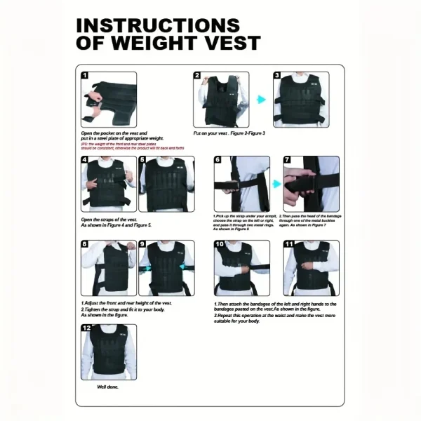 Adjustable Weight Vest, Ankle Weights With Weights, Wrist Weights, Gym Running Weights Strength Training Equipment Fitness Tools - Image 6