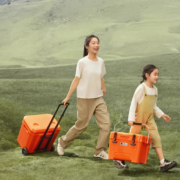 Mobi Garden Portable Wheeled Cooler Insulated Ice Box for Car Picnics Outdoor Camping Fresh Food Storage - Image 3
