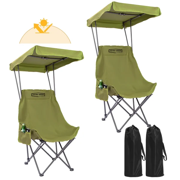 Outdoor Camping Folding Chair, Awning, Storage Bag, Waterproof Shade, Outdoor Camping Chair, Storage Bag, Outdoor Camping Chair, Set of 2 - Image 3