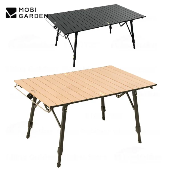MOBI GARDEN X-Type Table Camping Aluminum Alloy Lift Table Egg Roll Table Outdoor Folding Lightweight Portable Picnic Furniture