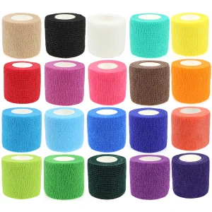 24 Pieces Self Adhesive Bandage Wrap Breathable Vet Wrap Cohesive Bandage First Aid for Pets Athletic Elastic Self Adherent Wrap