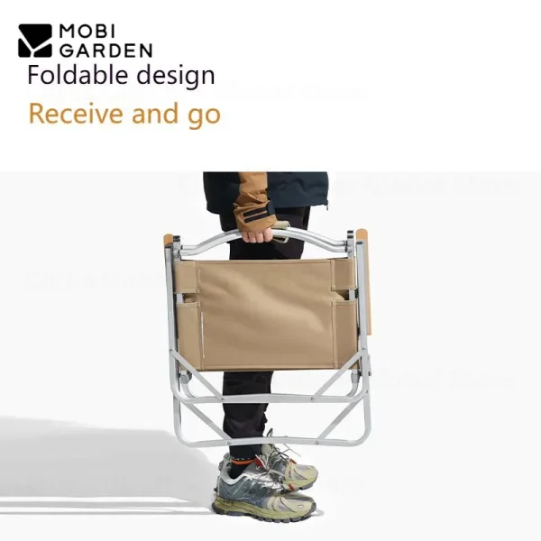 MOBI GARDEN Camping chair 600D Aluminum Alloy Lightweight Picnic Fishing Folding Armchair Portable Outdoor Travel Leisure Chair - Image 4
