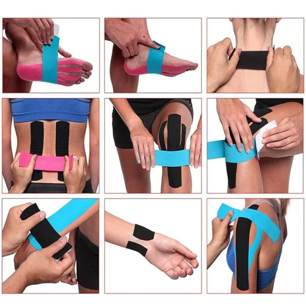 WOSWEIR-5 Size Kinesiology Tape Athletic Recovery Self Adherent Wrap Taping Medical Muscle Pain Relief Knee Pads Protector - Image 6