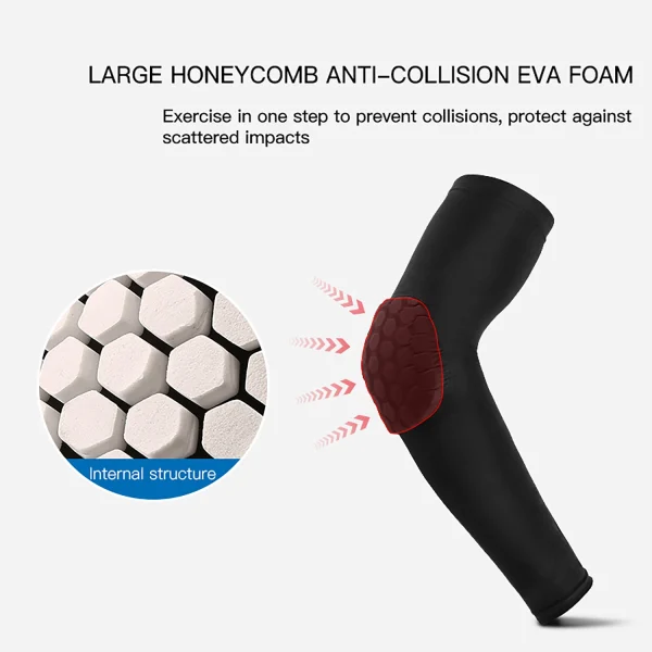 1pc Sports Elbow Protection Honeycomb Anti-collision Pressure Protection Arm Sleeve Basketball Cycling Fitness Protective Gear - Image 2