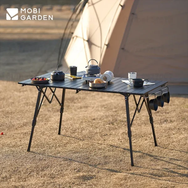 MOBI GARDEN X-Type Table Camping Aluminum Alloy Lift Table Egg Roll Table Outdoor Folding Lightweight Portable Picnic Furniture - Image 6