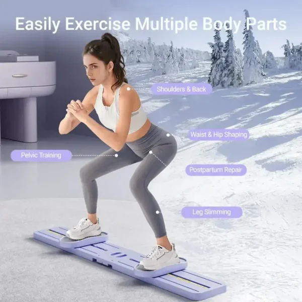 Foldable 3-in-1 Ski Trainer:Leg, Pelvic Hip Strengthener for Postpartum Women, Home Gym Fitness Board Push Up Bar Exercise - Image 3
