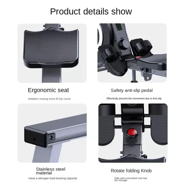 Intelligent Magnetic Control Rowing Machine for Home Use, High-End Portable, Intelligent Screen Rowing Sports Fitness Equipment - Image 3
