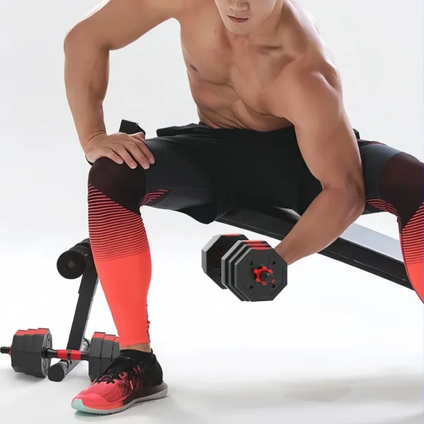 High Quality Set Adjustable Dumbbell Weight Select Fitness Workout Gym From 10/15/20KG Fitness Equipment Set Dumbbells - Image 4