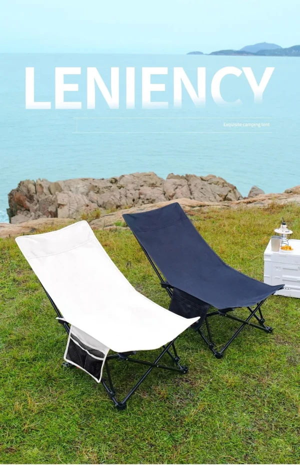 Outdoor Folding Recliner Portable Ultralight Fishing Chair Beach Camping Low Back Chair - Image 2