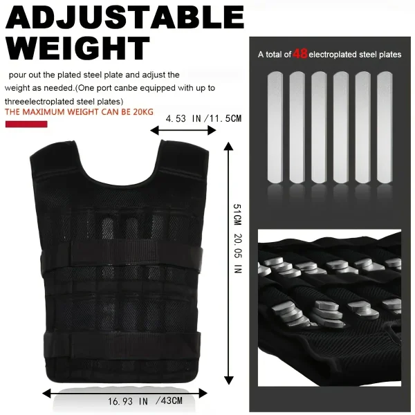 Adjustable Weight Vest, Ankle Weights With Weights, Wrist Weights, Gym Running Weights Strength Training Equipment Fitness Tools - Image 5