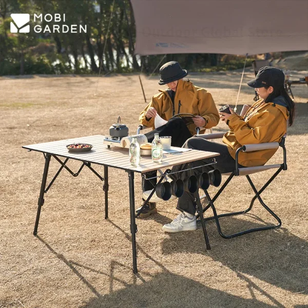 MOBI GARDEN X-Type Table Camping Aluminum Alloy Lift Table Egg Roll Table Outdoor Folding Lightweight Portable Picnic Furniture - Image 5
