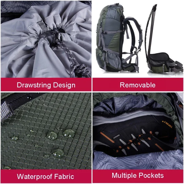 45L-60L Camping Outdoor Hiking Backpack Multi-function External Frame Climbing Bag Backpack Rucksacks Travel sports bag - Image 4