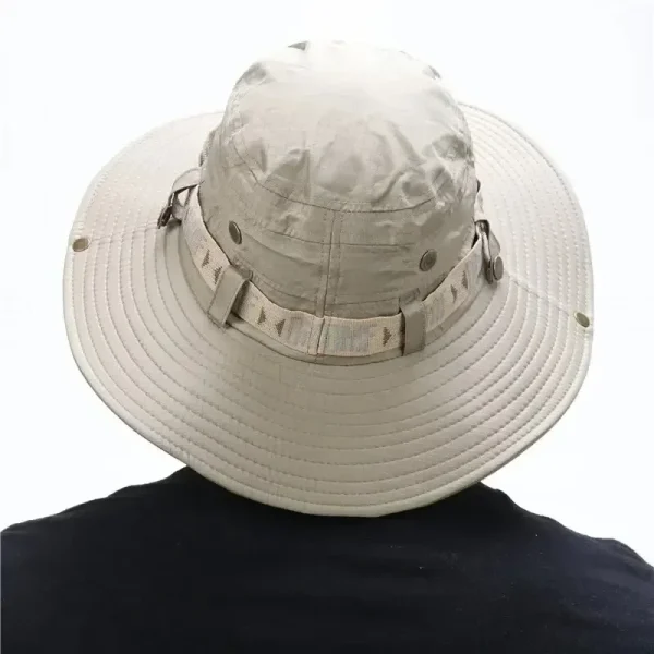Summer Men Bucket Hat Outdoor UV Protection Wide Brim Panama Safari Hunting Hiking Hat Mesh Fisherman Hat Beach Sunscreen Cap - Image 3