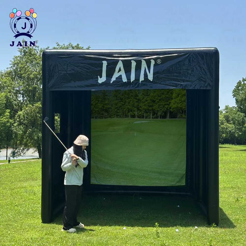 US Stock 13ft Inflatable Golf Simulator Tent For Practice Swing With Screen PVC Inflatable Driving Range For Outdoor Training - Image 5