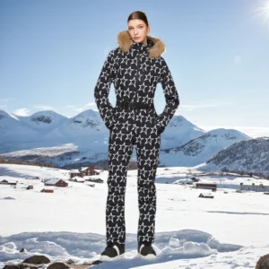 New 2025 Women's One-piece Skiing Suit Slim Fit Winter Outdoor Windproof Waterproof Warm Single Double Board POLYESTER Jumpsuit