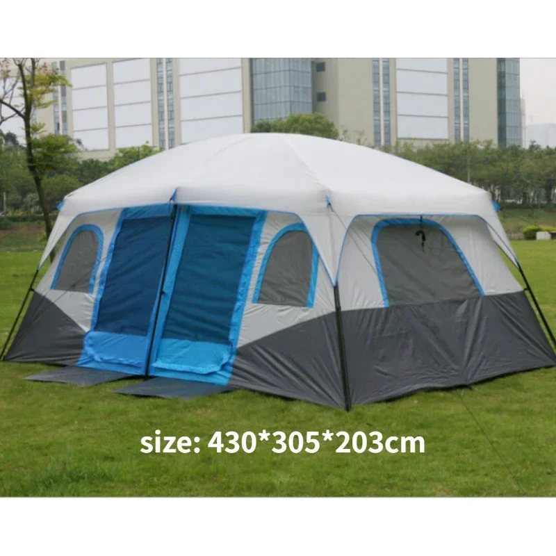 YOUSKY Large Space Outdoor Camping Tents 8+ People Double Layers Luxury 2 Bedrooms 1 Lliving Room Family Travel Camping Tent