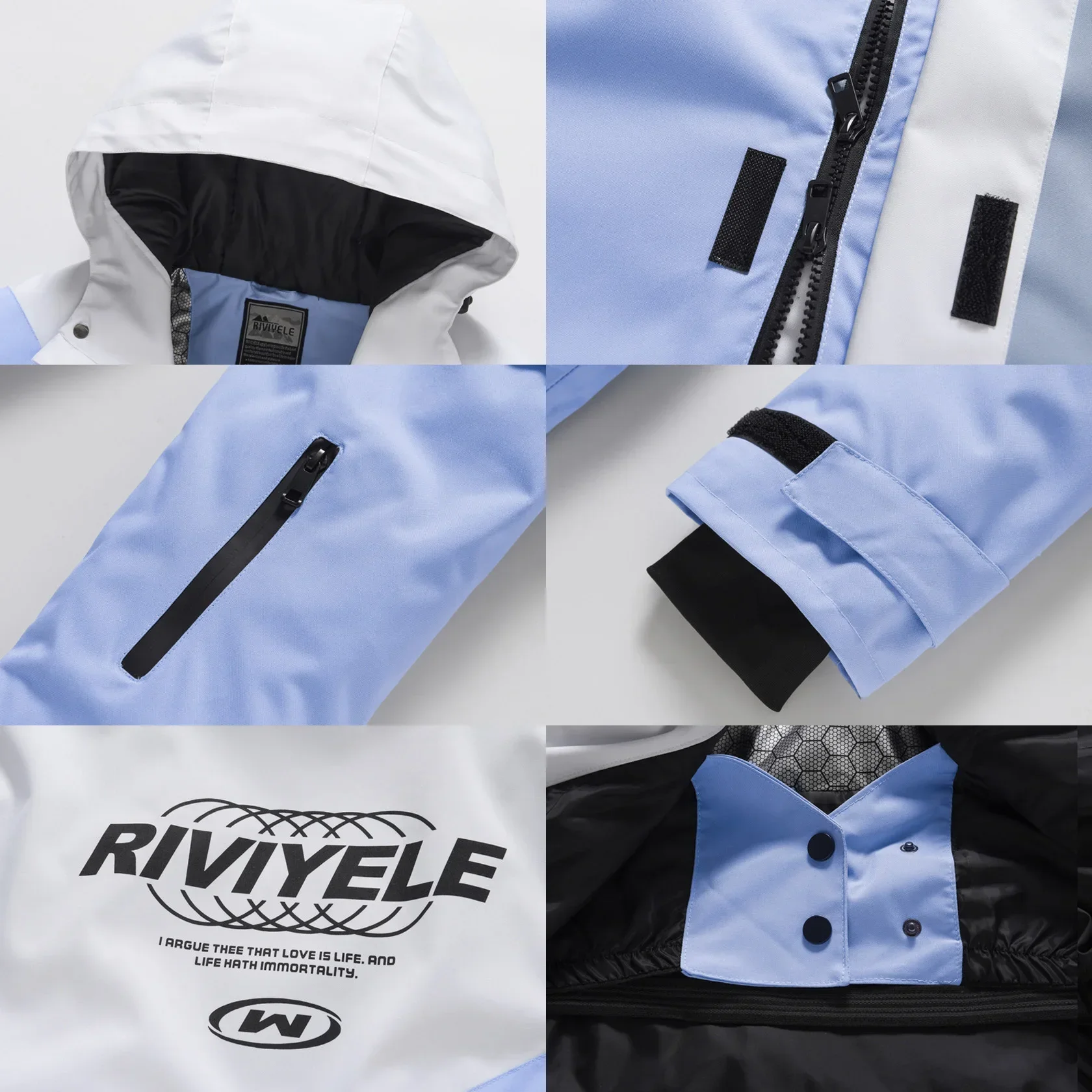 Ski Suites Women Sports Snow Jacket Pant Set Windproof Waterproof Hoodie Warm Breathable Men Ski Clothes Winter Snowboard Suites - Image 4