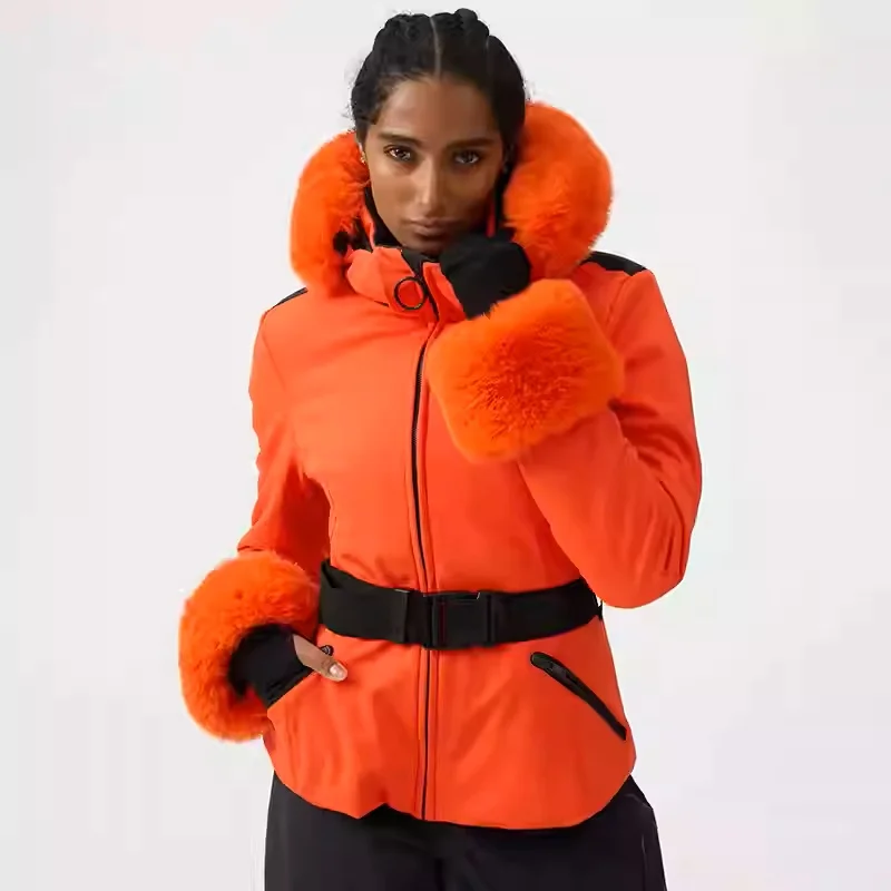 2025 New Women Sport Ski Jackets Windproof Breathable Adult Solid Snow Hooded Skiing Top Waterproof Outdoor Snowboarding Clothes