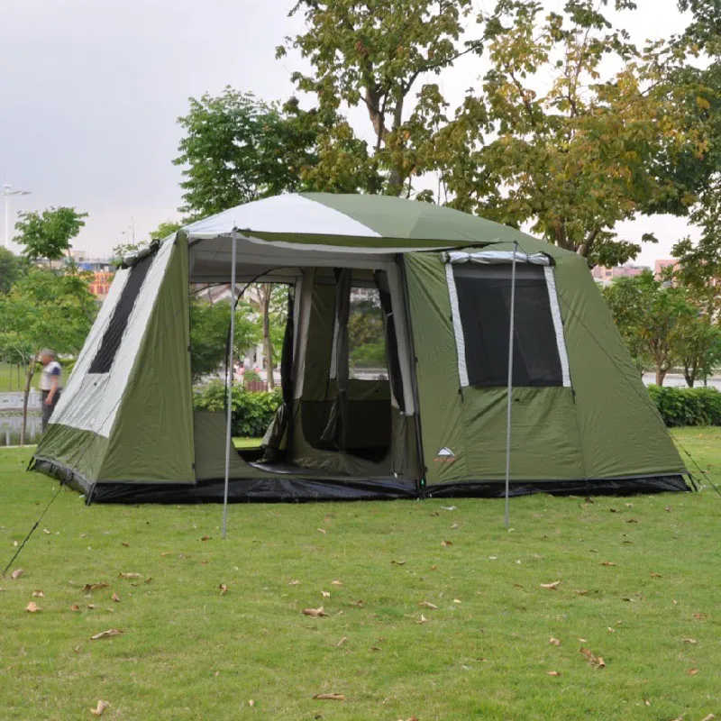 Ultralarge Camping Tent with 2 Sleeping Rooms and 1 Hall for 6-12 Persons Double Layer Waterproof Windproof for Outdoor Camping - Image 3