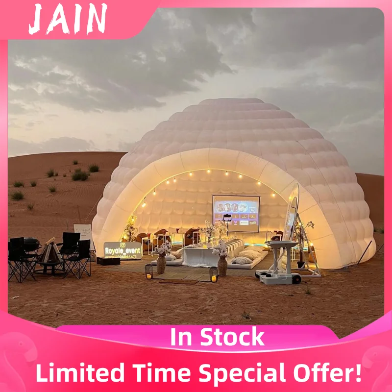 4.5m White Inflatable Dome Tent Outdoor Lighting Inflatable Igloo Dome Inflatable Party Tent With Blower For Camping Festival