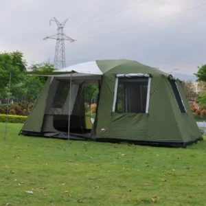 Ultralarge Camping Tent with 2 Sleeping Rooms and 1 Hall for 6-12 Persons Double Layer Waterproof Windproof for Outdoor Camping