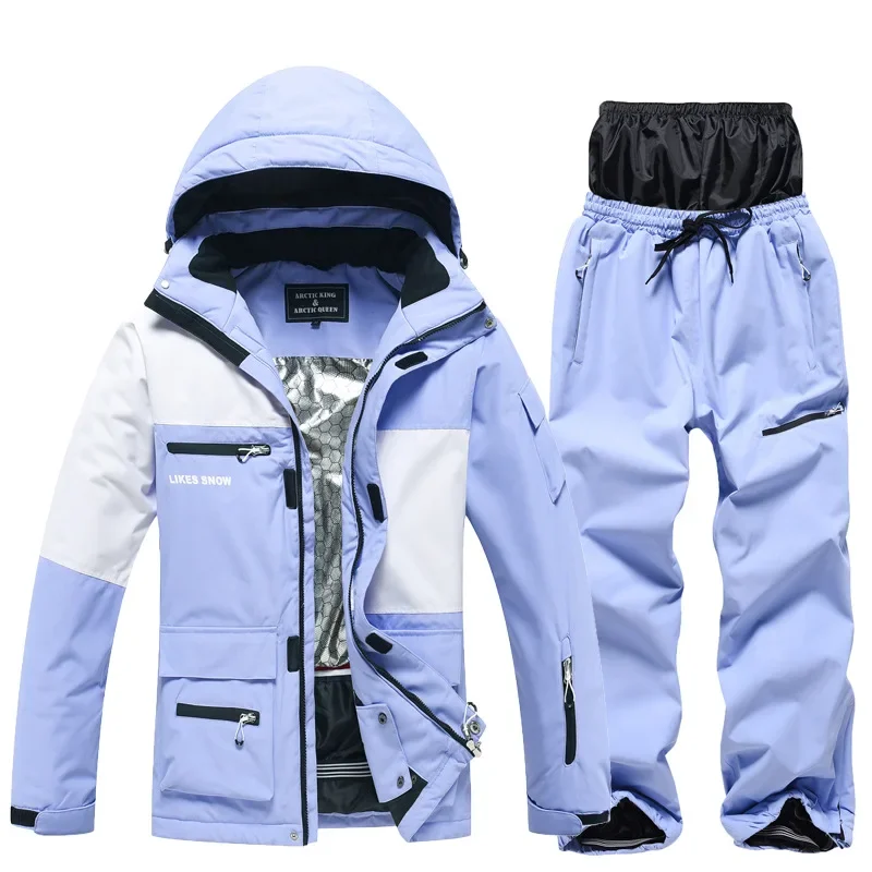 2024 Hooded Jacket Pants Male Snow Costumes Sport Warm Men Snowboard Suits Outdoor Mountain Man Ski Sets Windproof Clothes