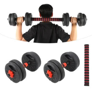Roundness Dumbbell Domestic Exercise Fitness Equipment 10kg Set with 40cm Connection Rod Roundness Dumbbell