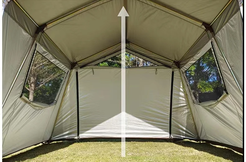 Black Large Villa Tent Outdoor Multi-person Camping Tent Luxury Cabin Tent - Image 6