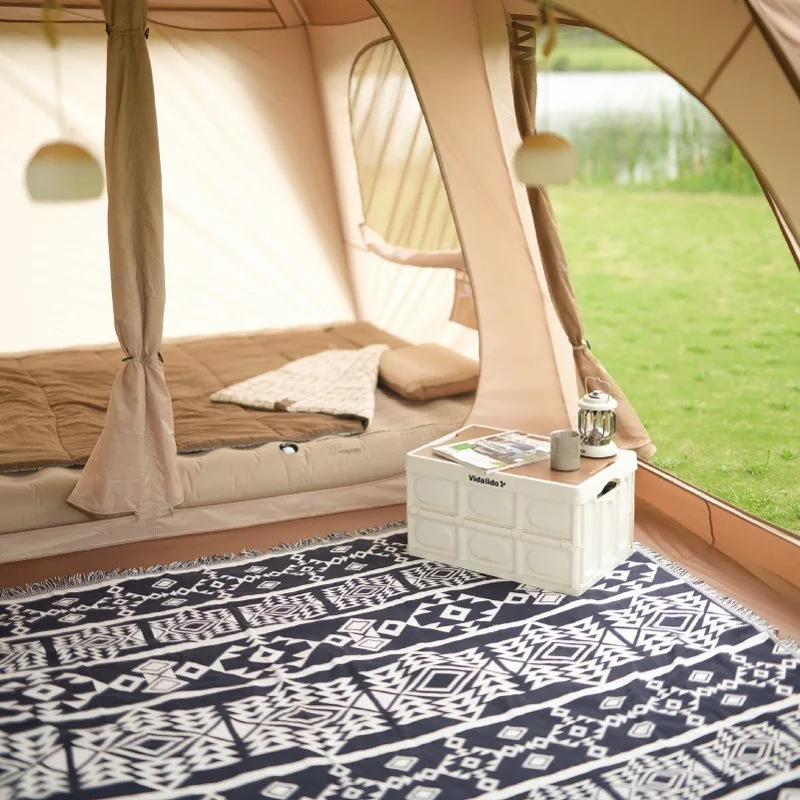 Portable Folding Outdoor Tent Two-bedroom Beach Waterproof Sunshade Luxury Double-layer Tent Family Camping Nature Hike Tents - Image 2