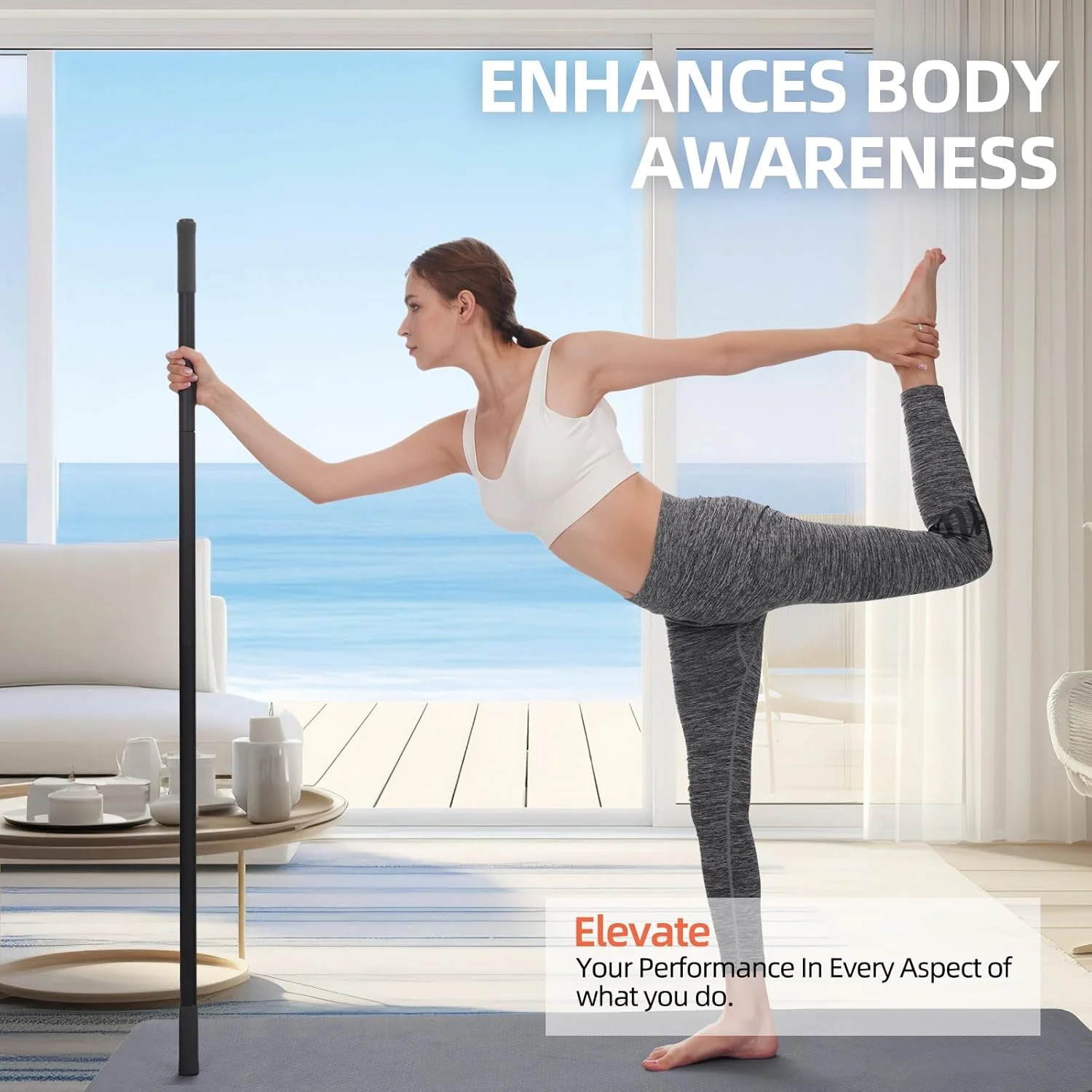 Yoga Stick Adjustable Stretching Stick for Mobility Flexibility and Balance Versatile Exercise Stick for Fitness Rehabilitation - Image 6