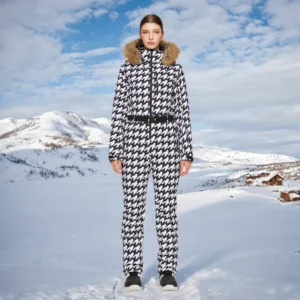 2025 Women Winter Outdoor Windproof Waterproof Warm One-piece Skiing Suit Slim Fit Female Single Double Board POLYESTER Jumpsuit