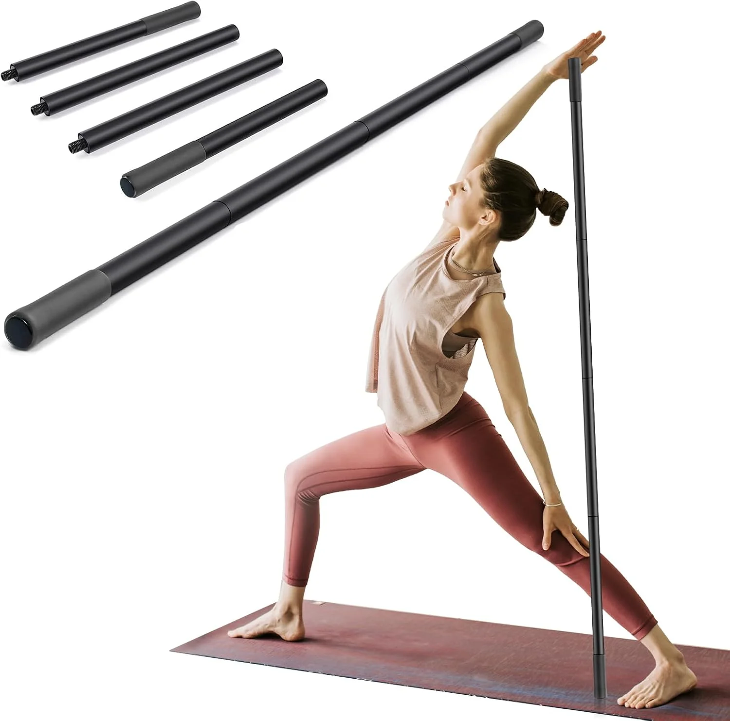 Yoga Stick Adjustable Stretching Stick for Mobility Flexibility and Balance Versatile Exercise Stick for Fitness Rehabilitation