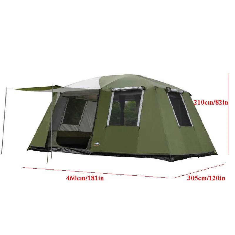 Ultralarge Camping Tent with 2 Sleeping Rooms and 1 Hall for 6-12 Persons Double Layer Waterproof Windproof for Outdoor Camping - Image 4