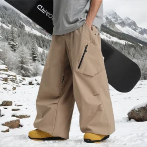 Men Women Waterproof Ski Pant Windproof Warm Snowboarding Trousers Outdoor Winter Sports Breathable Solid Baggy Skiing Strides