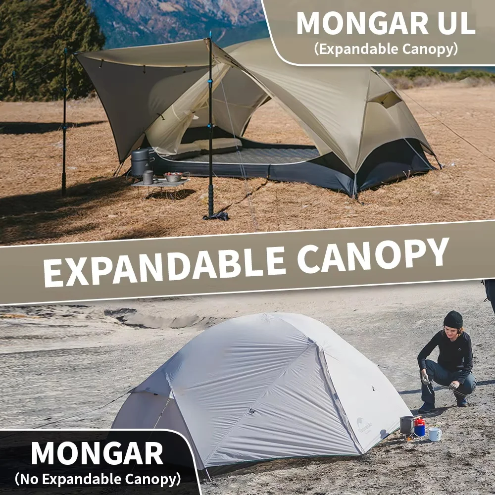 Naturehike Mongar UL 2 Tent 2 Person Backpacking Tent 20D Ultralight Travel Tent Waterproof Hiking Survival Outdoor Camping Tent - Image 6