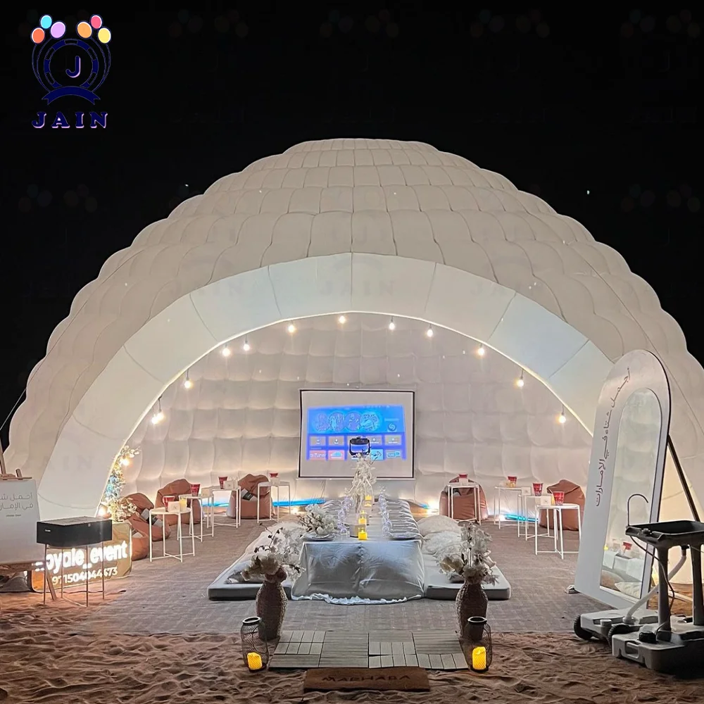 4.5m White Inflatable Dome Tent Outdoor Lighting Inflatable Igloo Dome Inflatable Party Tent With Blower For Camping Festival - Image 3