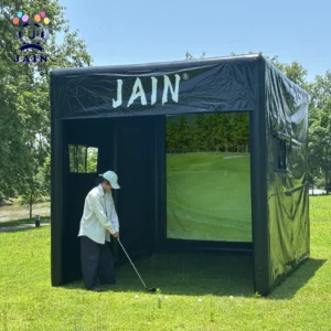 US Stock 13ft Inflatable Golf Simulator Tent For Practice Swing With Screen PVC Inflatable Driving Range For Outdoor Training