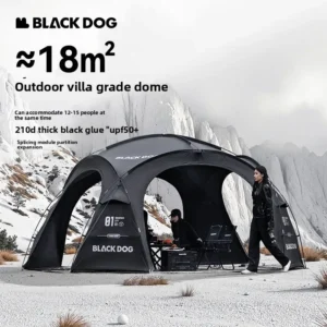 BLACK DOG Outdoor Camping Waterproof Camping Portable Family Tent Expansion Hiking Large Tent Black Glue Luxury Tent