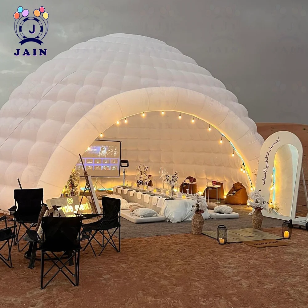 4.5m White Inflatable Dome Tent Outdoor Lighting Inflatable Igloo Dome Inflatable Party Tent With Blower For Camping Festival - Image 5