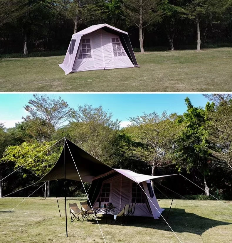 Black Large Villa Tent Outdoor Multi-person Camping Tent Luxury Cabin Tent - Image 5