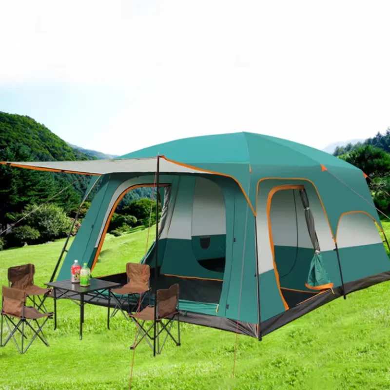 Outdoor Tent for All Seasons, Large Rainproof, Oxford Cloth, 2-Ply, Camping, Travel, 5-12P, Suitable for All Seasons - Image 4