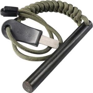 4 Inch Ferro Rod Fire Starter Kit with Paracord Handle and Striker, Survival Flint for Camping Hiking